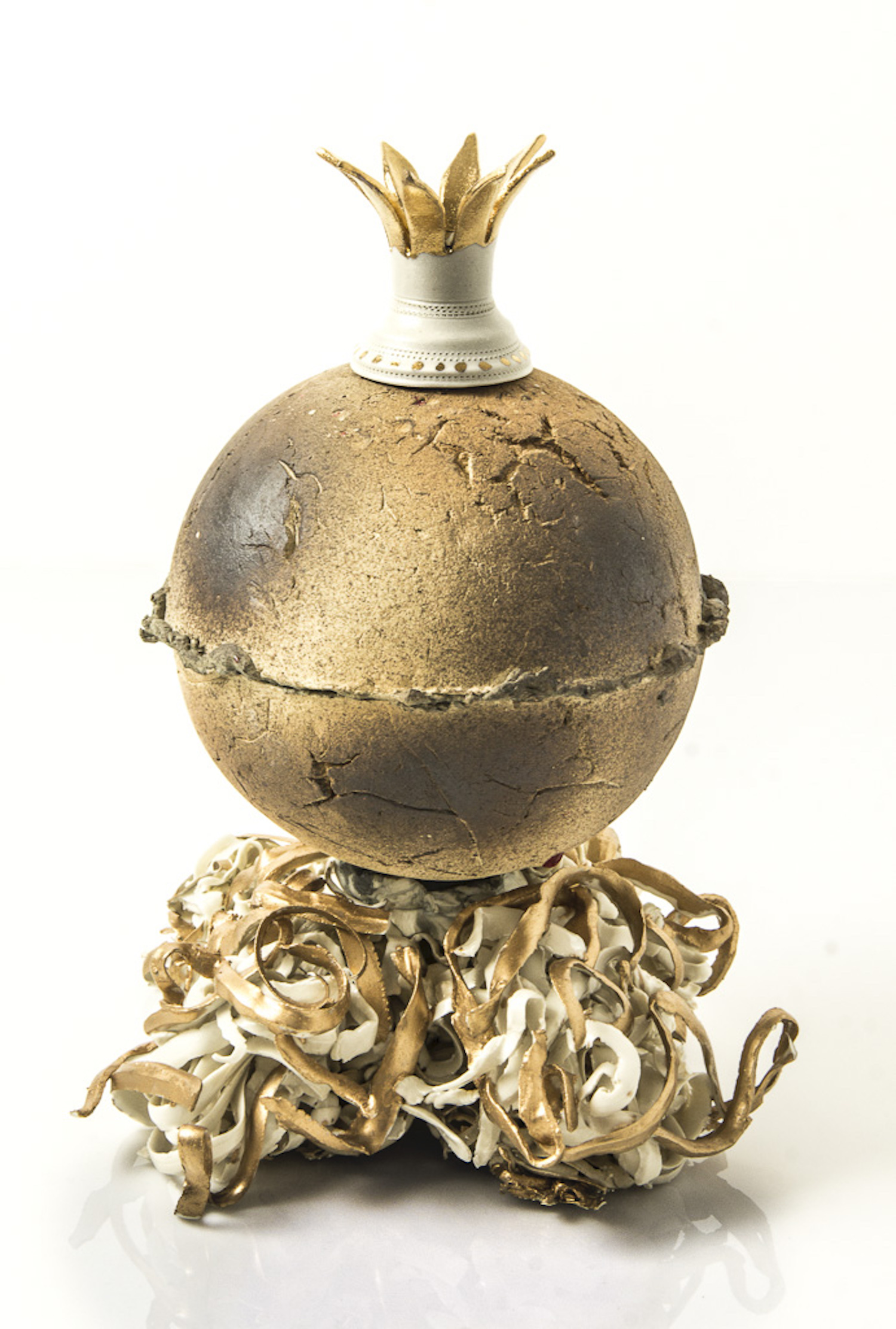 ceramic sculpture with globe