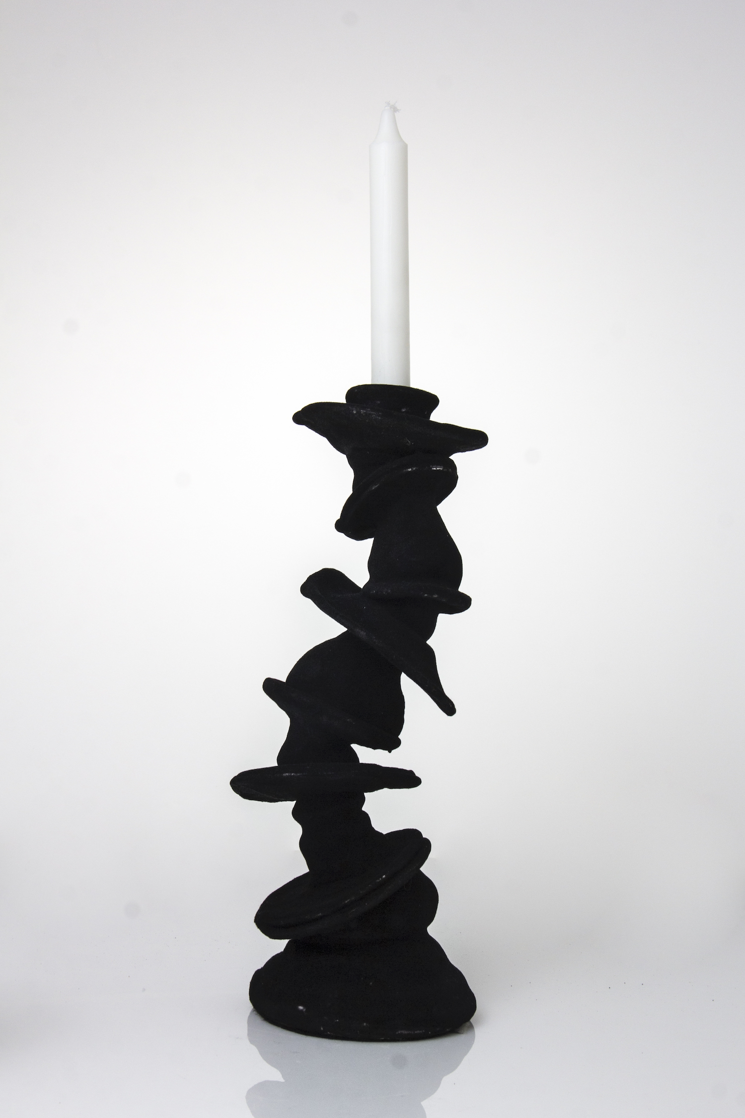 black funky candleholder 36cm