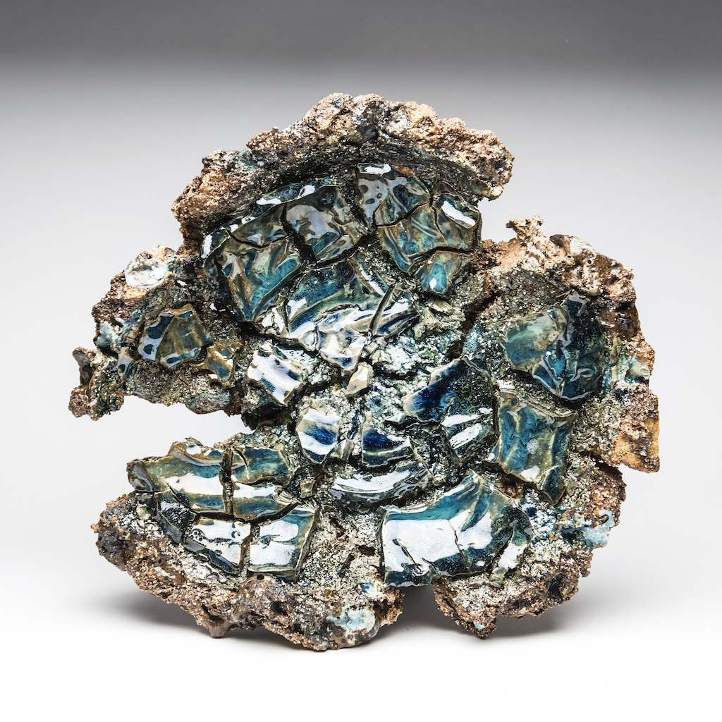 blue ceramic bowl with stones