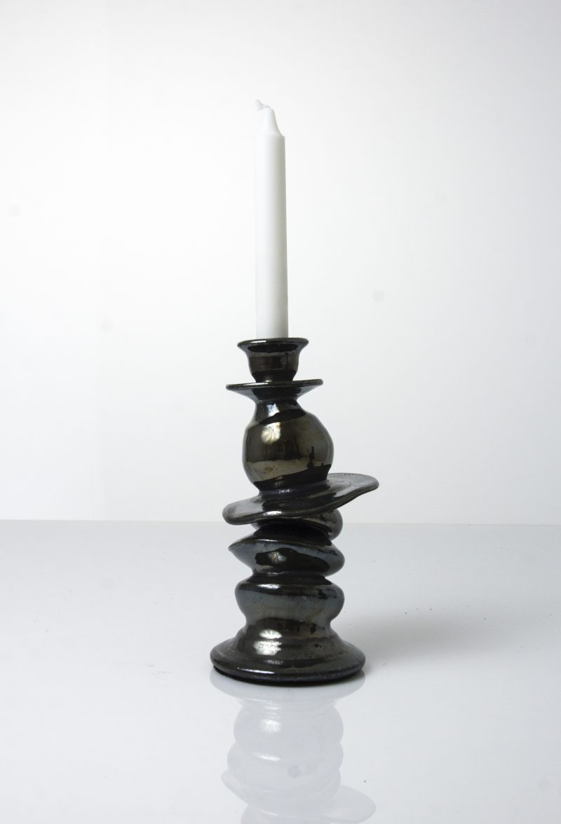 funky ceramic black candleholder