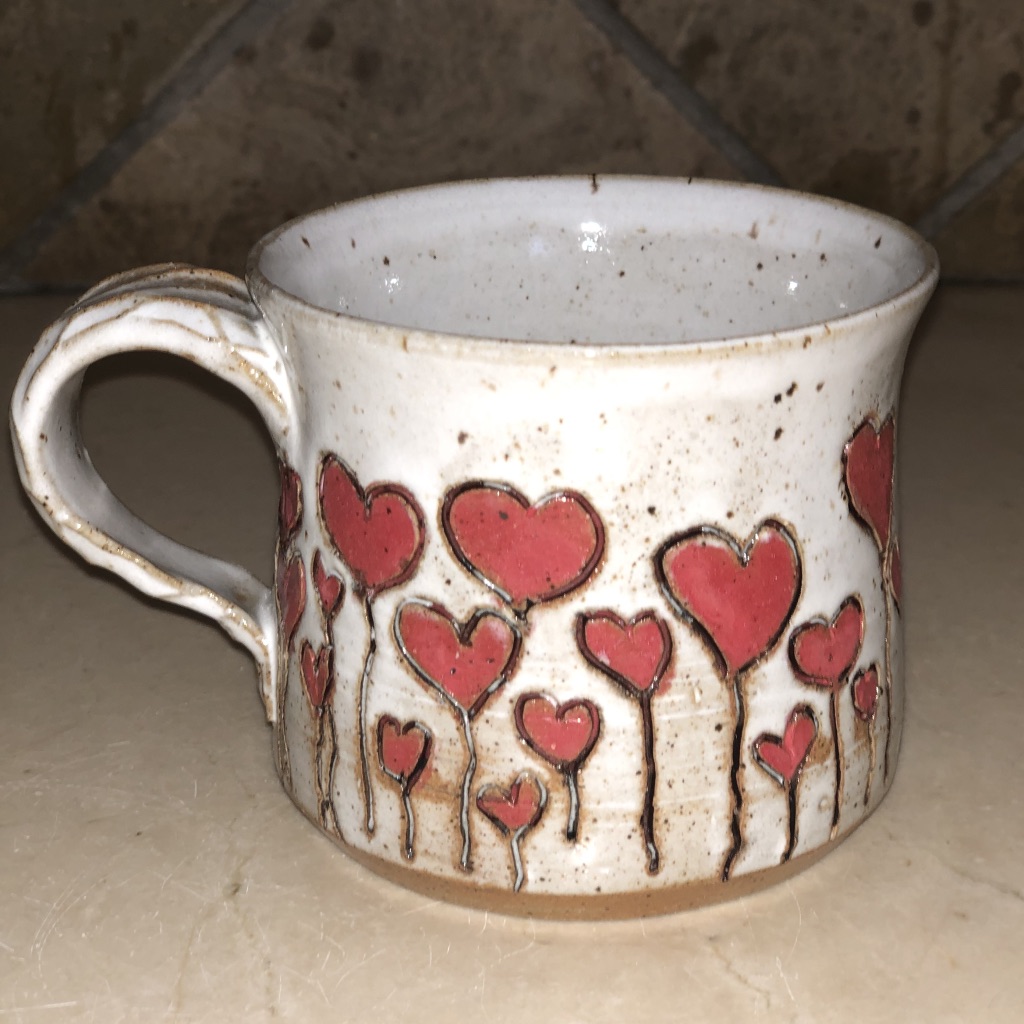 Heart Garden Mug – functional ceramic by Catharina Goldnau, Toronto