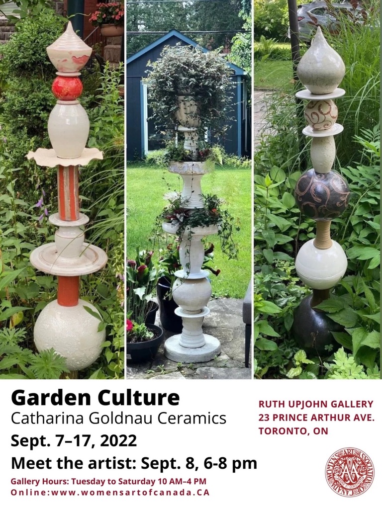 Poster for Garden Culture solo show by Catharina Goldnau Ceramics, Ruth Upjohn Gallery, September 7-17 2022
